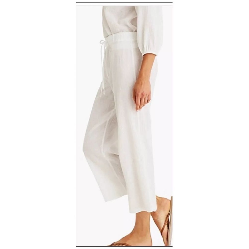 J Crew Drapey Crinkle-cotton Beach Pant Women XXL NWT Lightweight Elastic waist